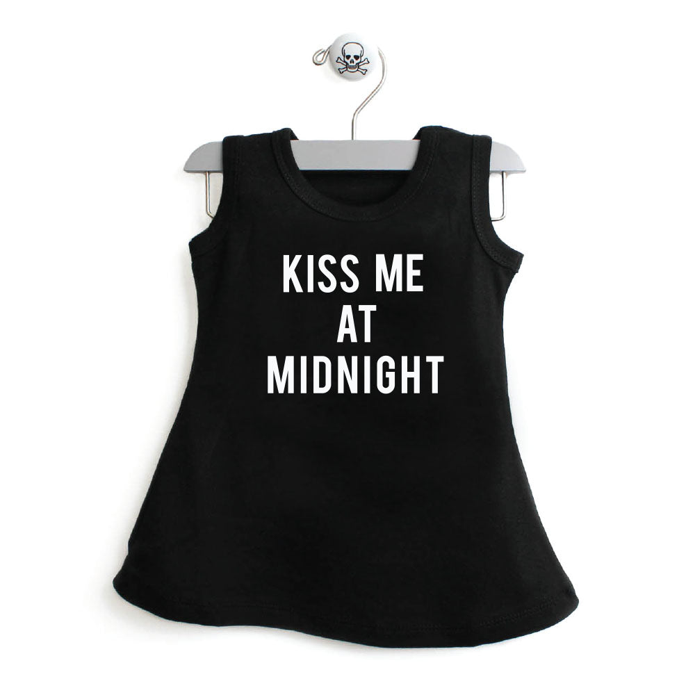 New Years Kiss Me At Midnight A-line Dress For Toddler Girls