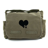 Autism Awareness Heart Puzzle Army Heavyweight Canvas Messenger/Diaper Shoulder Bag