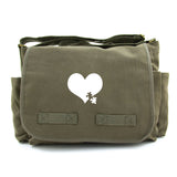 Autism Awareness Heart Puzzle Army Heavyweight Canvas Messenger/Diaper Shoulder Bag