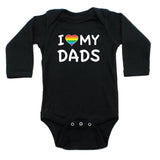 Father's Day I Love My Dads LGBT Rainbow Heart Long Sleeve Infant Bodysuit