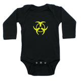 Biohazzard Warning Symbol Long Sleeve Infant Bodysuit