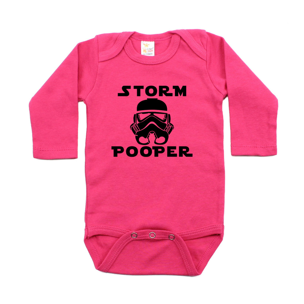 Storm Pooper Long Sleeve 100% Cotton One Piece Baby Bodysuit