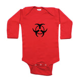 Biohazzard Warning Symbol Long Sleeve Infant Bodysuit