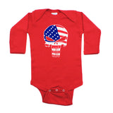 American Flag Punisher Skull Long Sleeve Infant Bodysuit