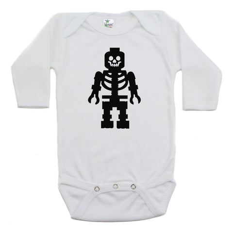 Lego Man Skeleton Long Sleeve Bodysuit