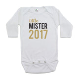 New Years Little Mister 2017 Long Sleeve Cotton Bodysuit