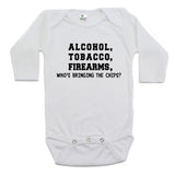 Alcohol Tobacco Who's Bringing Chips Long Sleeve Bodysuit