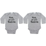 Twin Set Yes, We are Twins Sleeve Infant Bodysuit