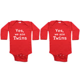Twin Set Yes, We are Twins Sleeve Infant Bodysuit