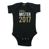 New Years Little Mister 2017 Short Sleeve Cotton Bodysuit