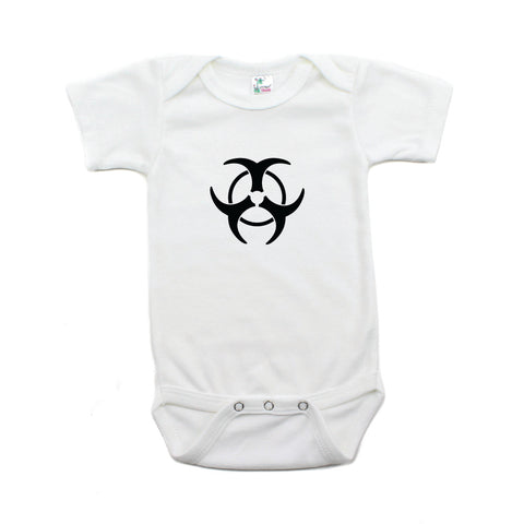 Biohazzard Warning Symbol Short Sleeve Infant Bodysuit