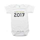 New Year 2017 Short Sleeve 100% Cotton Baby Bodysuit