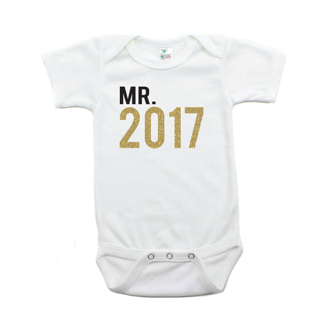 New Years Mr. 2017 Short Sleeve 100% Cotton Baby Bodysuit