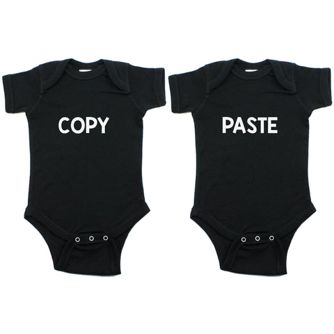 Twin Set Copy Paste Short Sleeve Infant Bodysuit