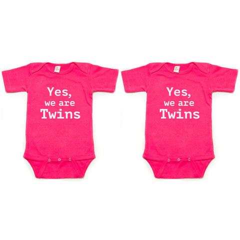 Twin Set Yes, We are Twins Short Sleeve Infant Bodysuit