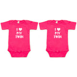 Twin Set I Love My Twin Short Sleeve Infant Bodysuit