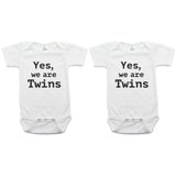 Twin Set Yes, We are Twins Short Sleeve Infant Bodysuit