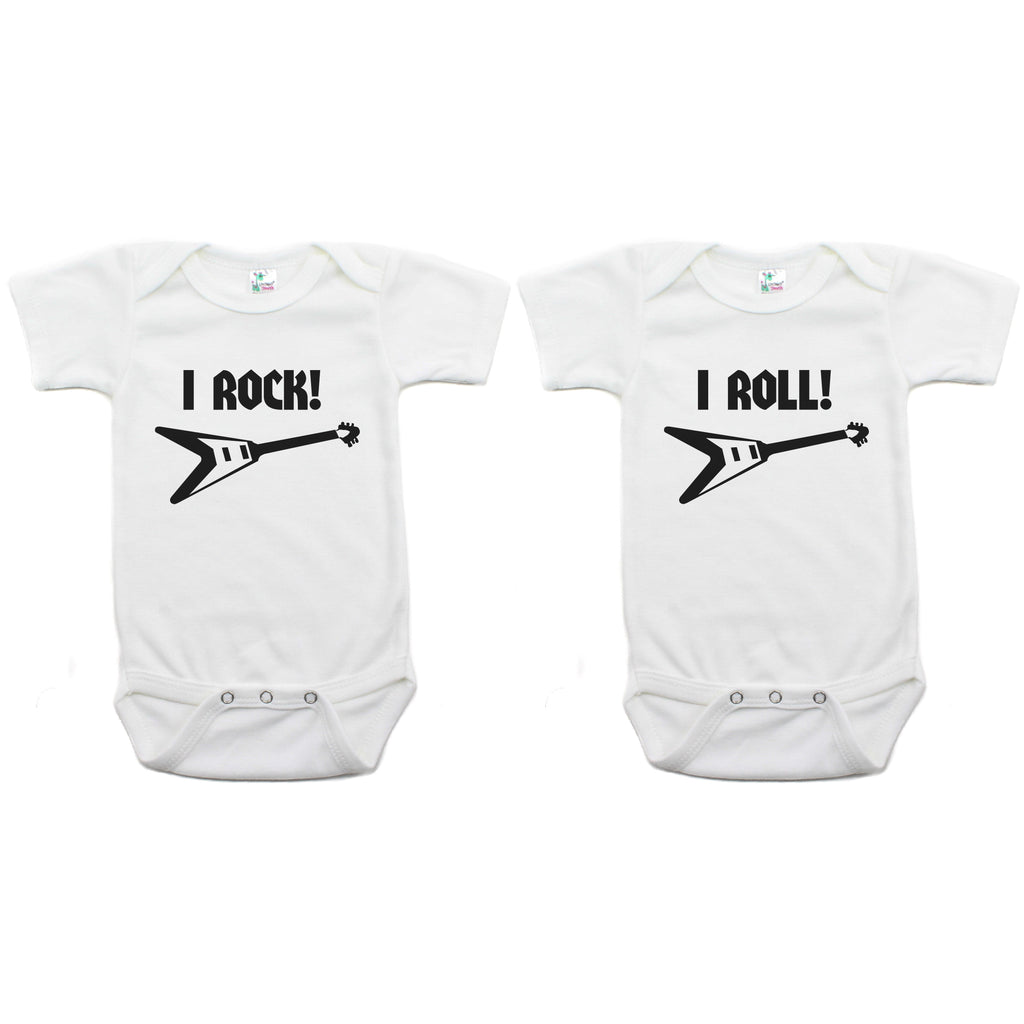 Twin Set I Rock and I Roll! Short Sleeve Infant Bodysuit