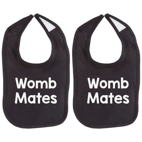 Womb Mates Twin Set Unisex Newborn Soft 100% Cotton Bibs