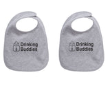 Milk Drinking Buddies Twin Set Unisex Newborn Baby Soft 100% Cotton Bibs