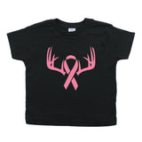 Save A Rack- Hunting Breast Cancer Ribbon Toddler Short Sleeve T-Shirt