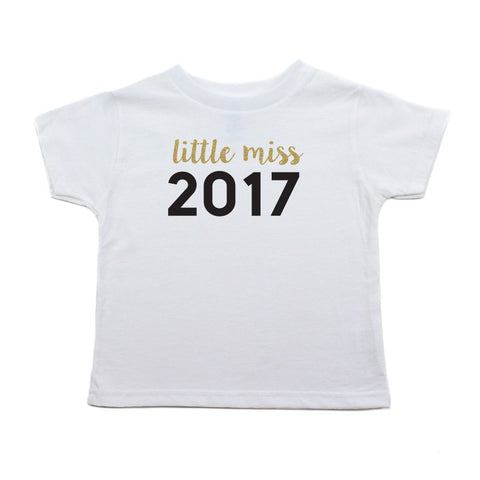 New Years Little Miss 2017 100% Cotton Toddler T-Shirt