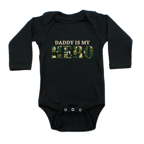 Military Daddy Is My Hero Long Sleeve Infant Baby Bodysuit