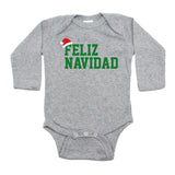 Christmas Feliz Navidad Santa Hat Long Sleeve Infant Bodysuit