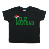 Christmas Feliz Navidad Santa Hat Short Sleeve Toddler T-Shirt