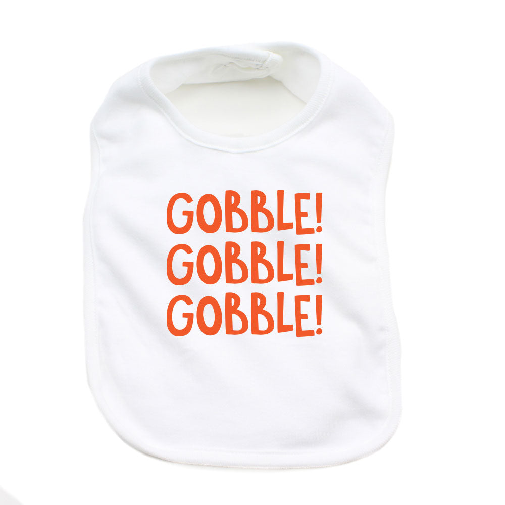 Thanksgiving Gobble Gobble Gobble Soft Cotton Infant Bib