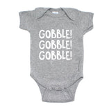 Thanksgiving Gobble Gobble Gobble Short Sleeve Infant Bodysuit
