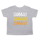 Thanksgiving Multicolored Gobble Toddler Short Sleeve T-Shirt