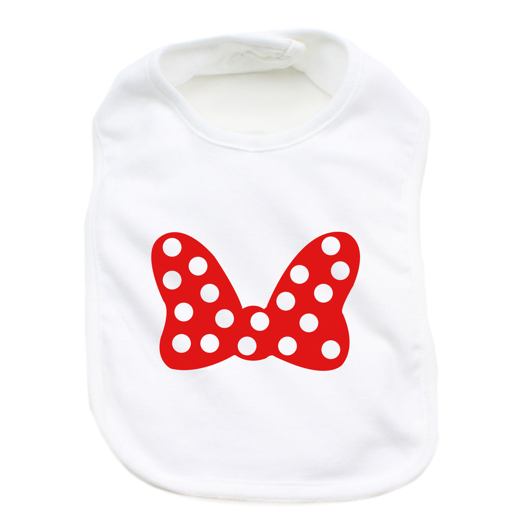 Minnie Mouse Bow 100% Cotton Unisex Baby Bib