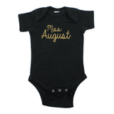 Miss August Glitter Short Sleeve Infant Bodysuit