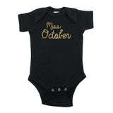 Miss October Glitter Short Sleeve Infant Bodysuit