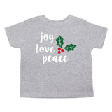 Christmas Joy Love Peace Mistletoe Toddler Short Sleeve T-Shirts