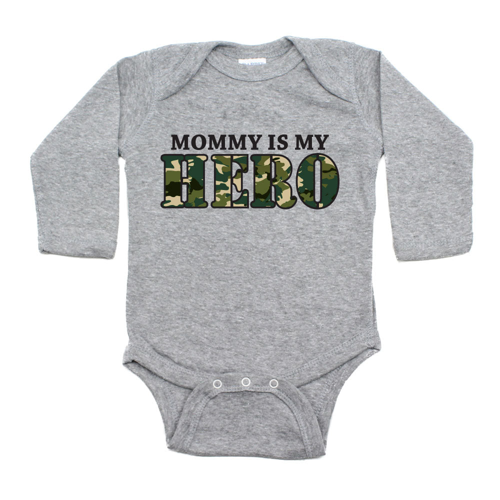 Military Mommy Is My Hero Long Sleeve Infant Baby Bodysuit