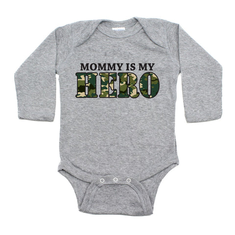 Military Mommy Is My Hero Long Sleeve Infant Baby Bodysuit
