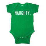 Christmas Naughty & Nice Words Long Sleeve Infant Bodysuit