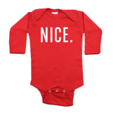 Christmas Naughty & Nice Words Long Sleeve Infant Bodysuit
