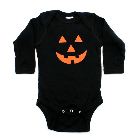Halloween Pumpkin Face Long Sleeve Baby Infant Bodysuit