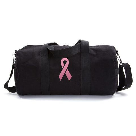 Breast Cancer Awareness Vintage Sport Army Canvas Duffel Bag Pink Ribbon