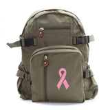 Breast Cancer Awareness Army Sport Canvas Mini Backpack Bag Pink Ribbon