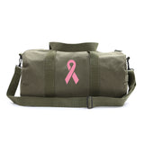 Breast Cancer Awareness Vintage Sport Army Canvas Duffel Bag Pink Ribbon