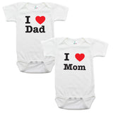 I Love Mom and Dad Baby 2 Piece Short Sleeve Gift Set