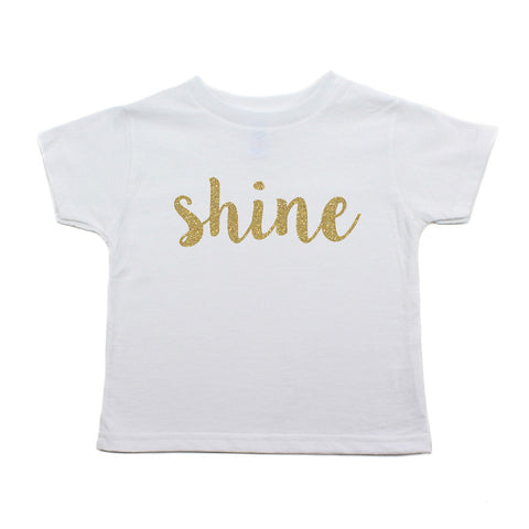 Christmas Shine with Gold Glitter Toddler Short Sleeve T-Shirts