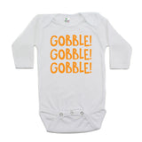 Thanksgiving Gobble Gobble Gobble Long Sleeve Infant Bodysuit