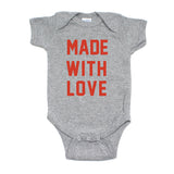 Valentine's Day Made With Love Short Sleeve Infant Bodysuit