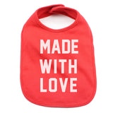 Valentine's Day Made With Love Soft Cotton Infant Bib