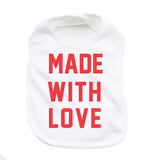 Valentine's Day Made With Love Soft Cotton Infant Bib
